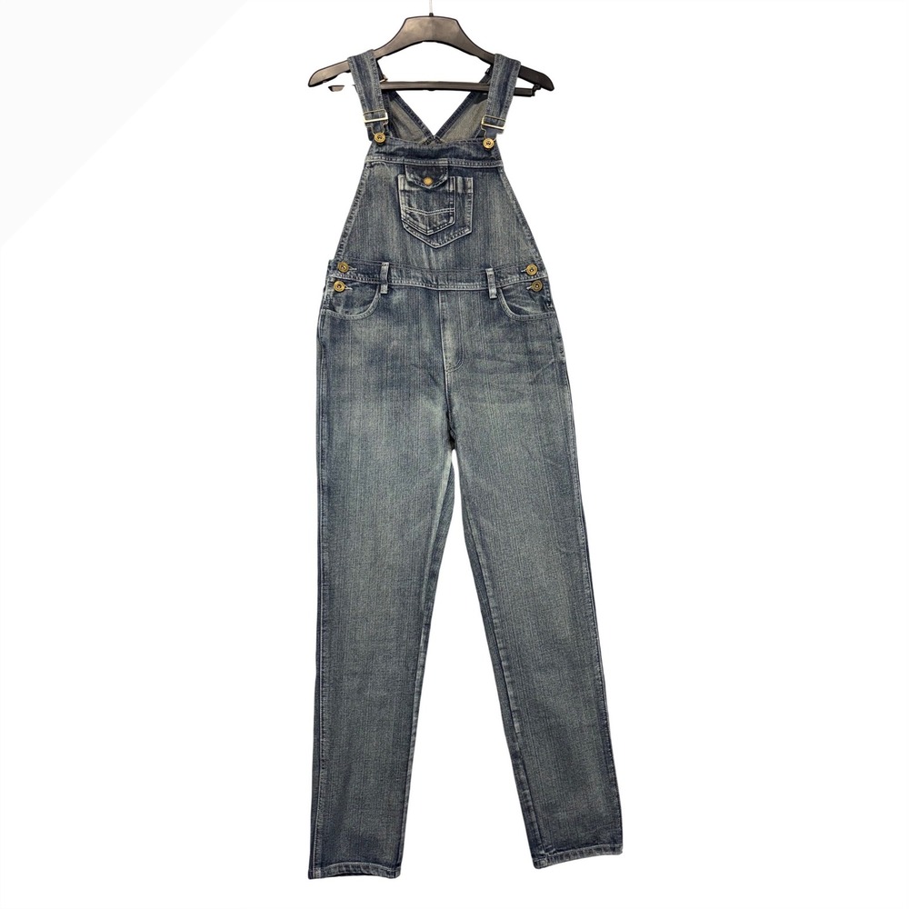 Anna-Kaci Womens Denim Overalls Medium Wash Slim Straight Leg Blue M/L Y92717